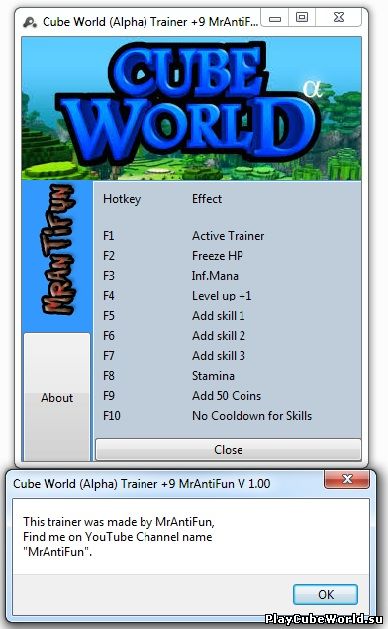 Трейнер для Cube World